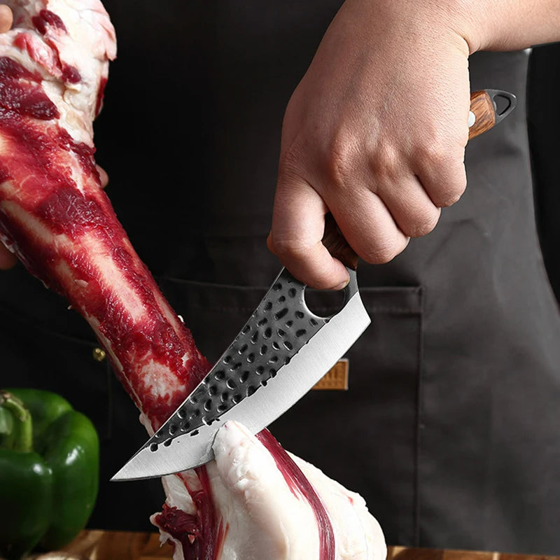 Geschmiedetes Hackmesser – Scharfes Edelstahl Küchenmesser für Fleisch & Fisch, 27,5 cm