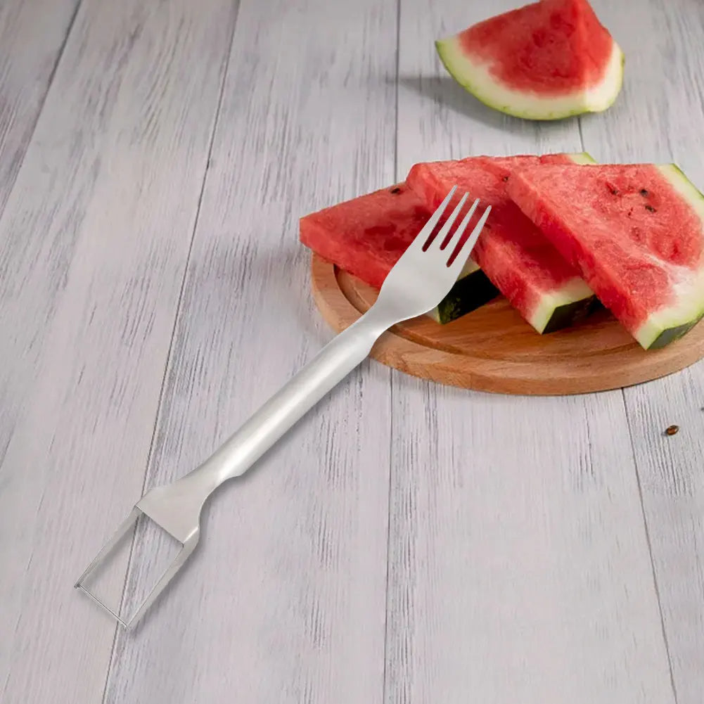 2-in-1 Wassermelonen Schneider & Gabel – Edelstahl, Präzises Schneiden & Servieren