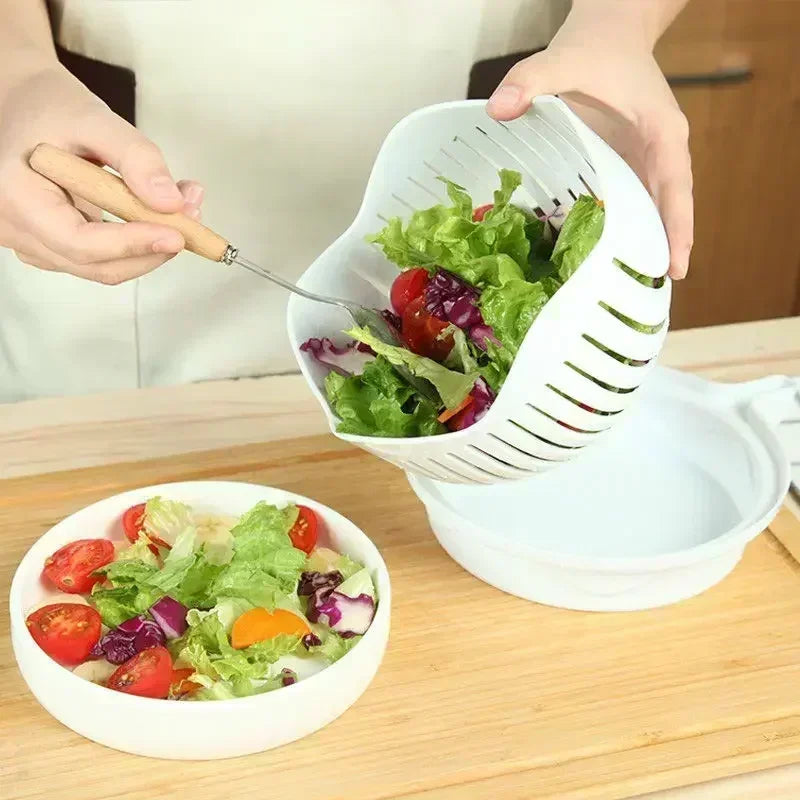 Gemüseschneider mit Gitter – Praktischer Zerkleinerer für Obst und Gemüse, Dicer für Salat und Snacks, Küchen Gadget