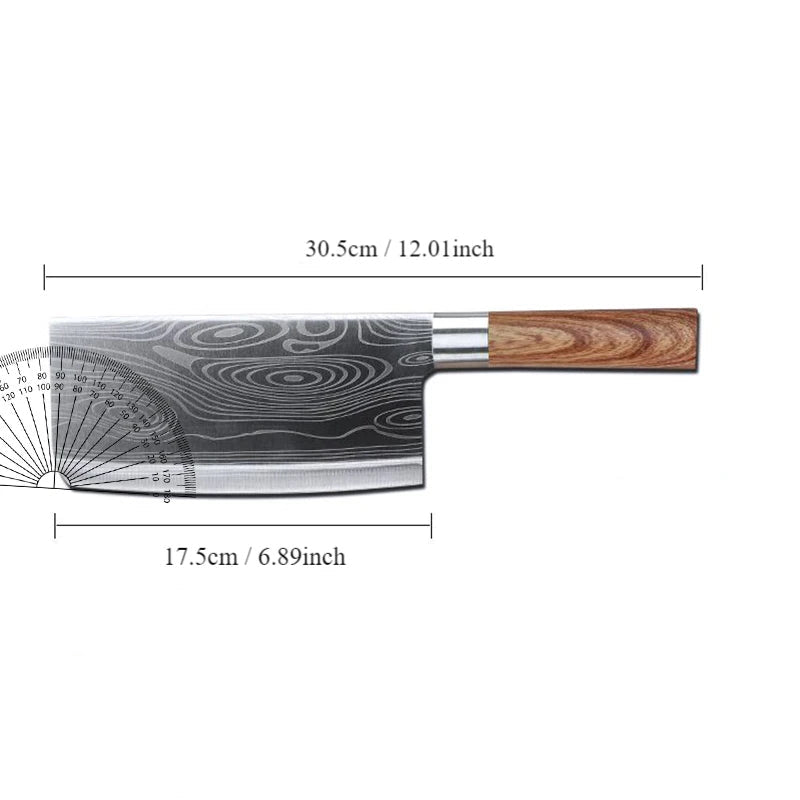 Laser Damascus Muster Küchenmesser, Scharfes, rostfreies Stahl Schneidewerkzeug für Fleisch, Fisch und Gemüse