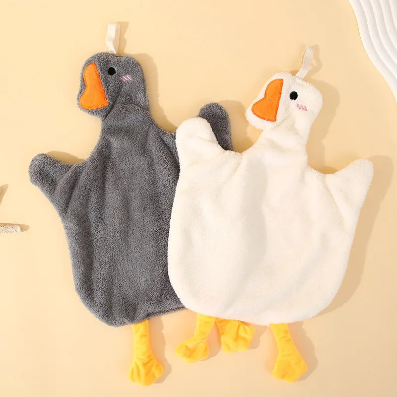 Handtuch-Set 2 Stück – Doppelseitig & Verdickt – Koraalflor – Super Absorbierend – Enten-Design