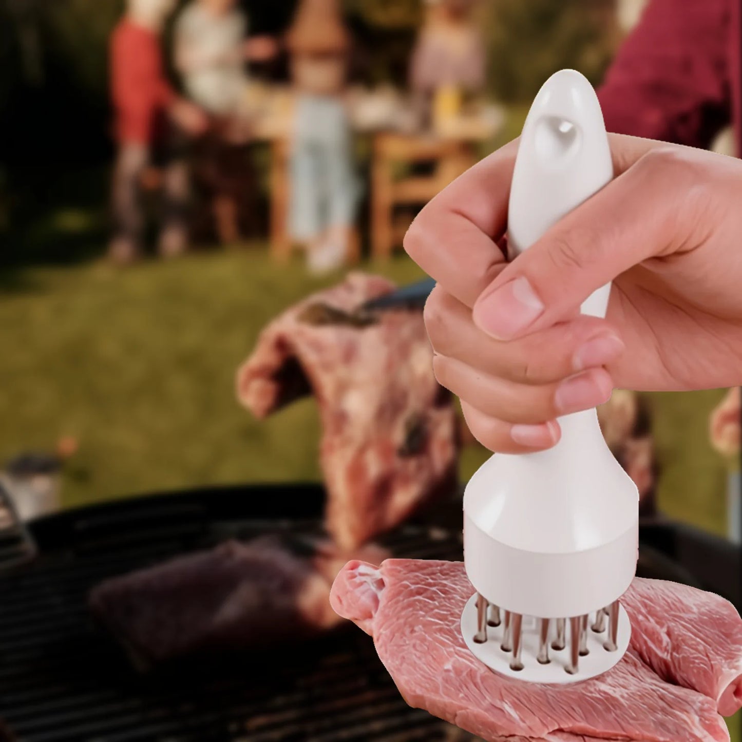 Edelstahl Fleischzartmacher mit Nadeln – Perfekt für Steaks & Fleischgerichte