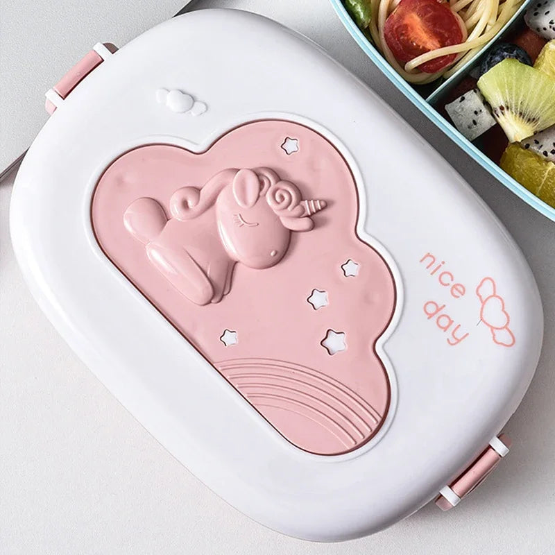Bento Lunchbox für Kinder – 3 Fächer, Mikrowellengeeignet, Auslaufsicher