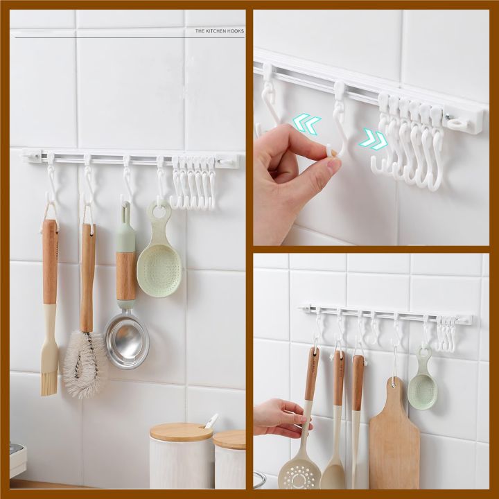 Gleitschienenhaken Edelstahl – 40 cm Länge, 10 Haken, Multifunktional und Platzsparend