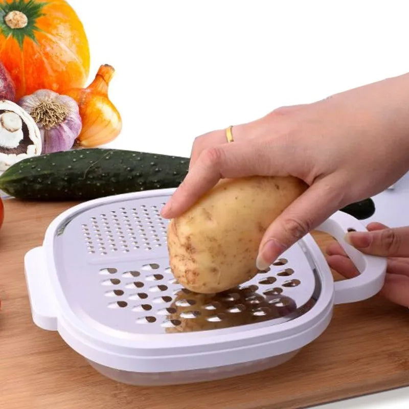 4-in-1 Gemüseschneider & Reibe – Handbetriebener Hobel für Käse, Karotten & Kartoffeln