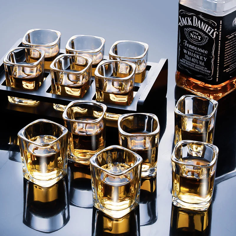Whiskyglas Halter – 6 Gläser inklusive – Holz – Praktische Aufbewahrung