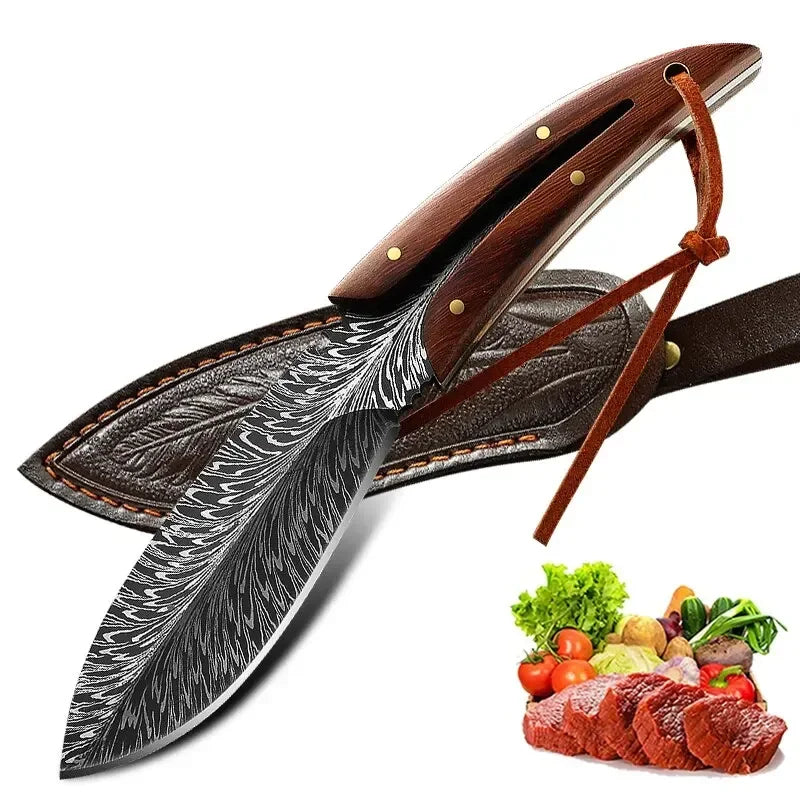 Multifunktionales Küchenmesser aus Kohlenstoffstahl – Outdoor, Camping, Jagd