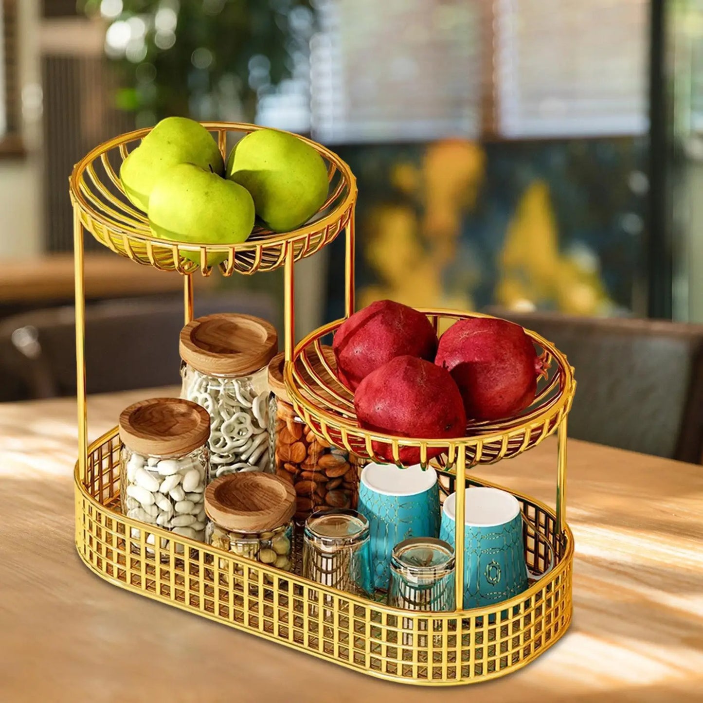 Multifunktionale Fruitmand - Platzsparende 3-lagige Aufbewahrungsbox für Obst, Gemüse und Brot – Organizer für Küche und Esstisch