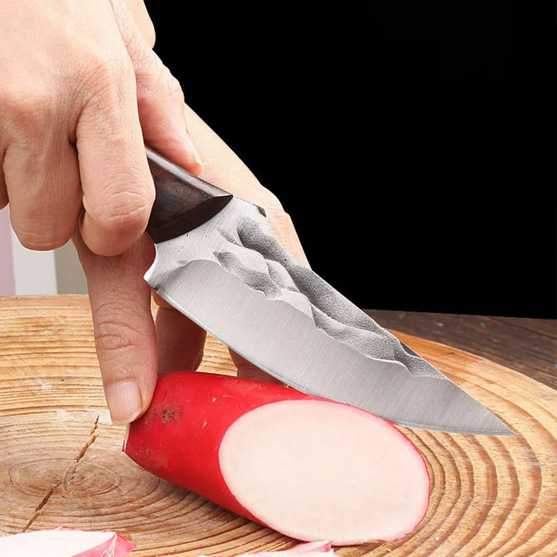 Handgefertigtes Gesmeed Roestvrij Staal Kochmesser, Profi Küchenmesser, Fleischhacken & Ausbeinen Messer, Robustes Holzgriff