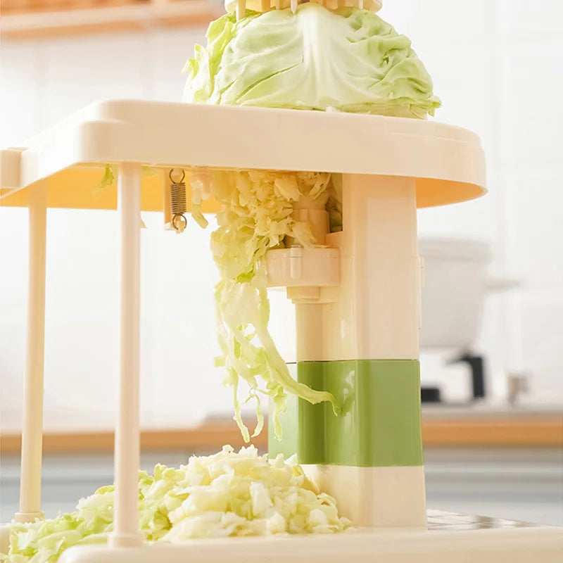 Handbetriebener Gemüseschneider Edelstahl – Vielseitige Küchenreibe für Kohl, Gemüse & Obst, mit 3 Ersatzklingen