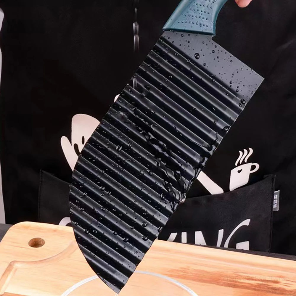 Edelstahl Crinkle Schneider für Gemüse & Kartoffeln – Scharfes Messer, 28,5 cm