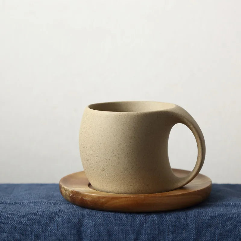 Set aus 3 Kaffeetassen mit Untertassen – Keramik – 220 ml – Perfekt für Frühstück & Nachmittagstee