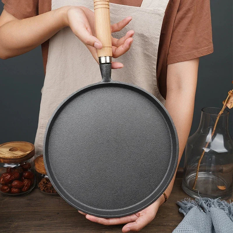 Gusseisenpfanne 26 cm – Unbeschichtet, Antihaft, Ideal für Pfannkuchen, Steaks & Crêpes – Für Gas & Induktion