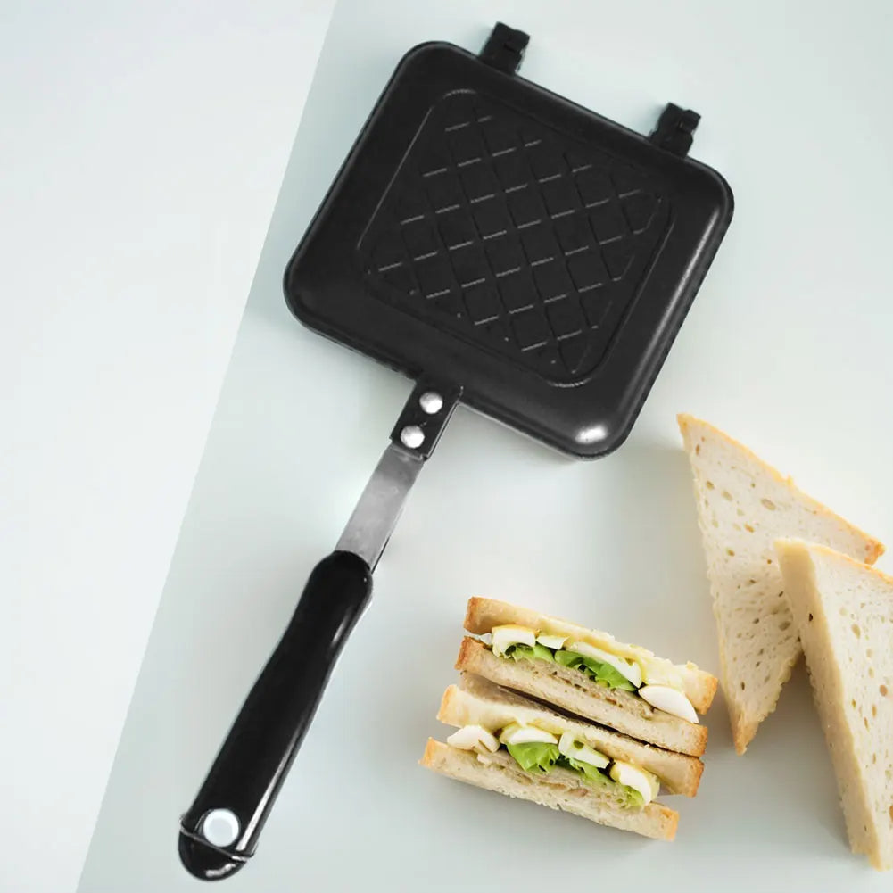 Doppelseitige Sandwichpfanne Antihaft Aluminium – Ideal für Waffeln, Pfannkuchen und gegrillte Sandwiches