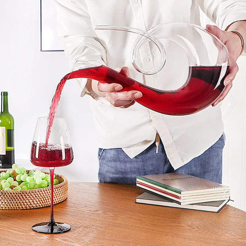 Kristall Weindekanter 1500 ml – Hochwertige Zwanenform mit Spiraldesign – Perfekt für Wein & Champagner
