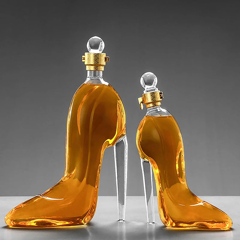Whisky Karaffe in High Heel Form – 375 ml & 700 ml Glas Flasche für Rum, Vodka, Wein & Likör