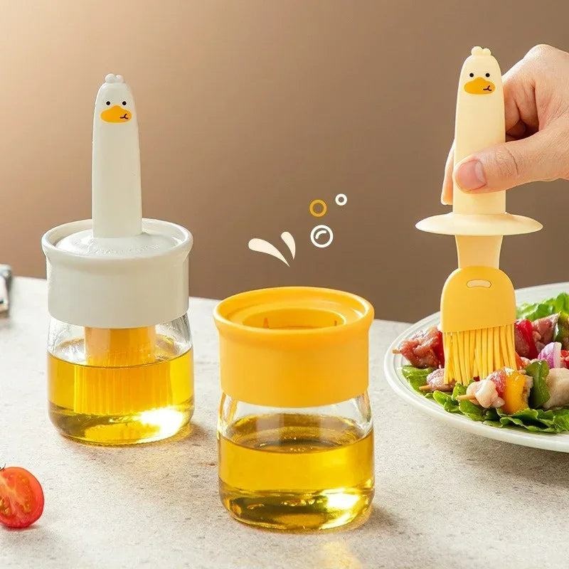 Olieborstelflasche Silikon Ölbürste BBQ Küchenzubehör Temperaturschutz, für Grillen und Backen