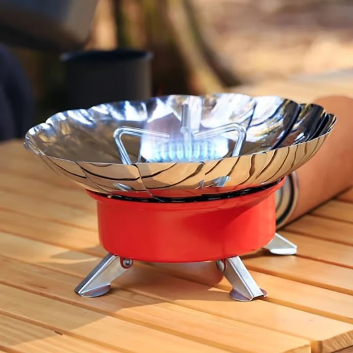 Kompakter Camping-Gasherd – Tragbarer Gaskocher für Outdoor, Wandern, Camping, Edelstahl, verstellbare Flammenkontrolle