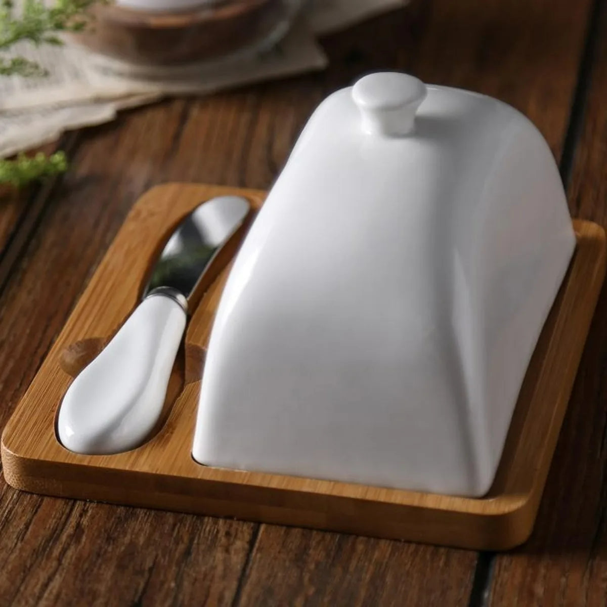 Keramische Butterdose mit Deckel – Schattige Kleine Sausschotel für Butter, Käse, Kräuter und Snacks