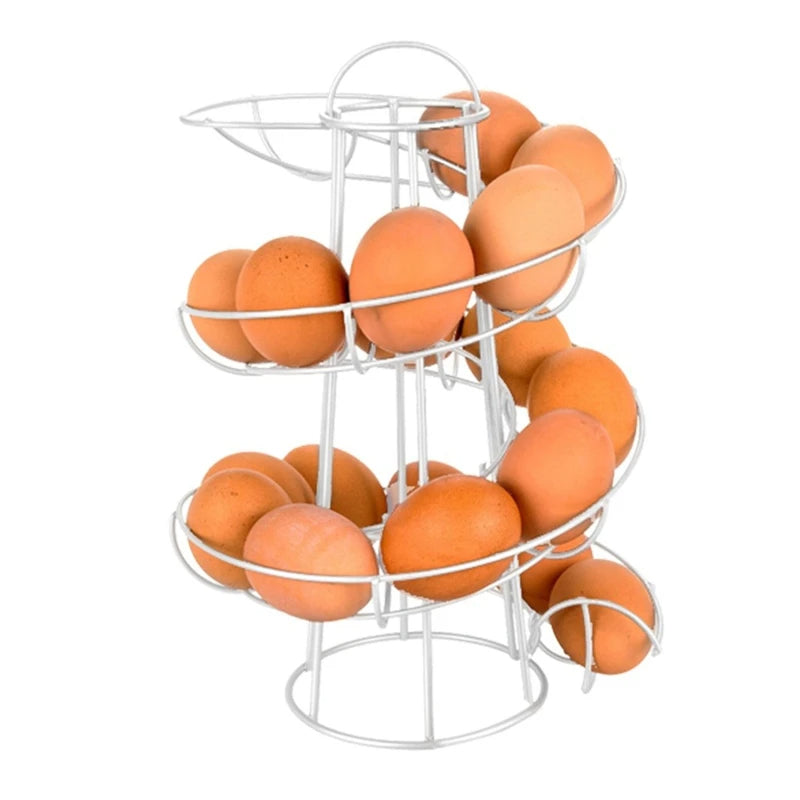 Eierregal Spiraalaufbewahrung für 24 Eier, Edelstahl, Platzsparend und Modernes Design