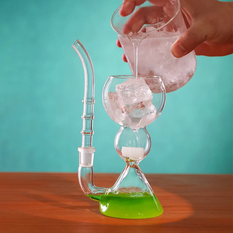 Absintglas – 400 ml – Hitzebeständiges Borosilikatglas mit Strohhalm – Ideal für Cocktails