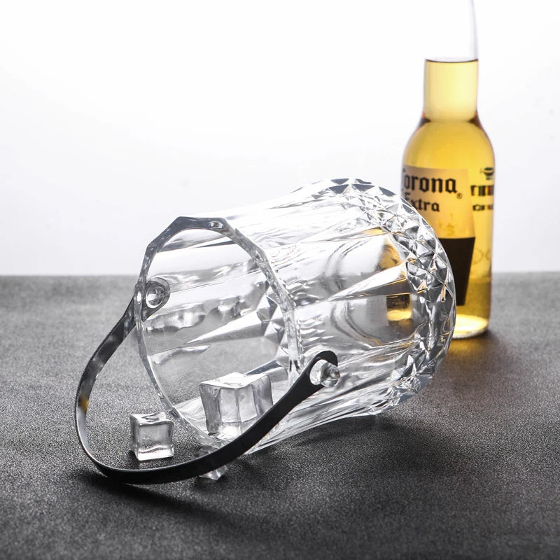 Kristallglas Eiskübel 1L – Langlebiger, transparenter Ice Bucket aus bleifreiem Glas