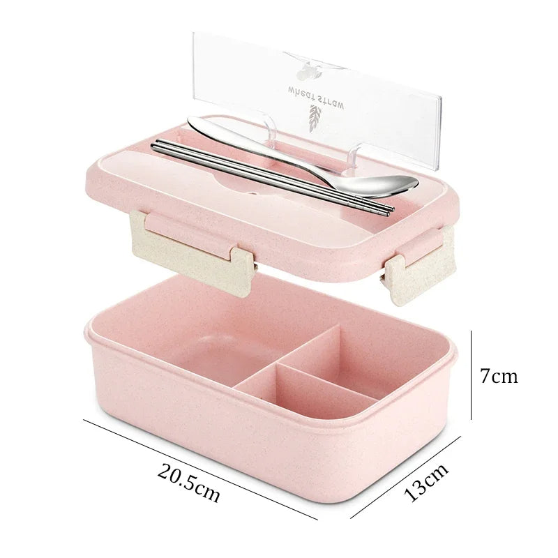 Lunchbox mit Besteck und Stäbchen – Bento Box für Kinder & Erwachsene – Mikrowellengeeignet