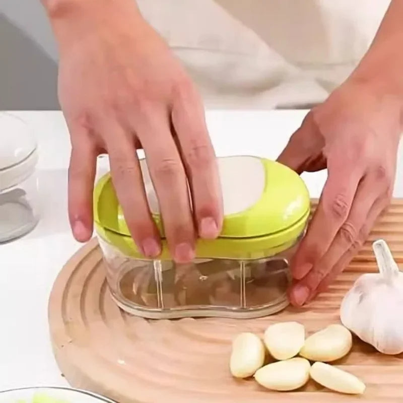 Manuelle Knoblauchschneider – Multifunktionale Knoblauchpresse und Gemüseschneider, Leicht zu Reinigen