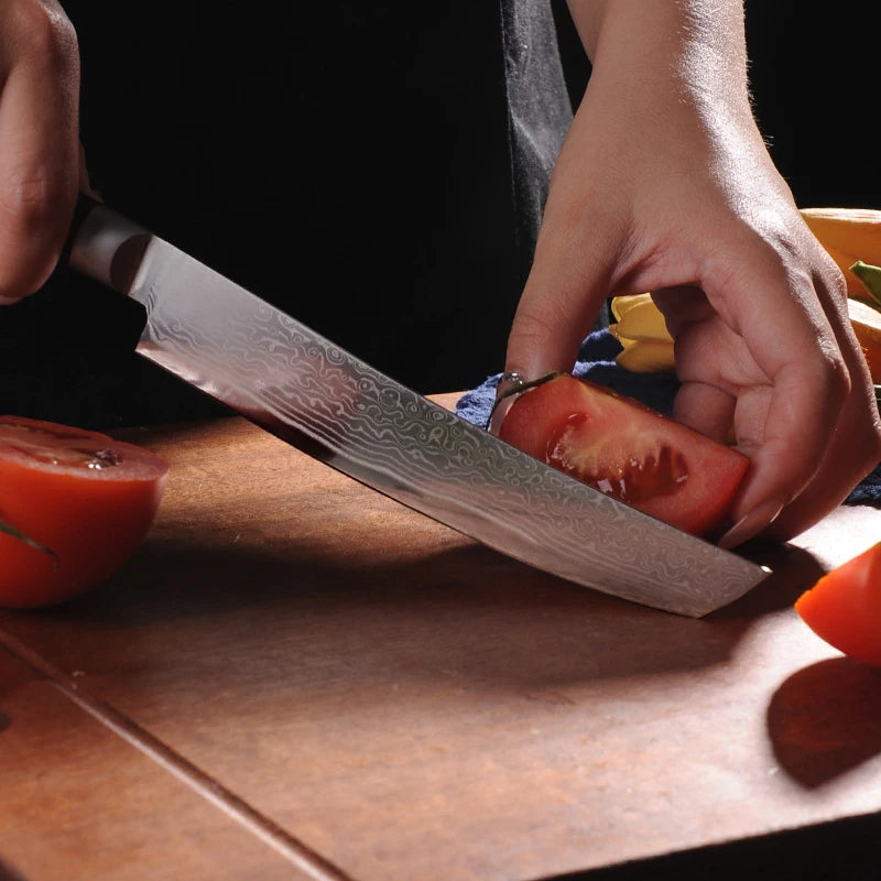 67-lagiges Damaststahl Küchenmesser – Japanisches Kochmesser für Fleisch, Fisch und Sushi