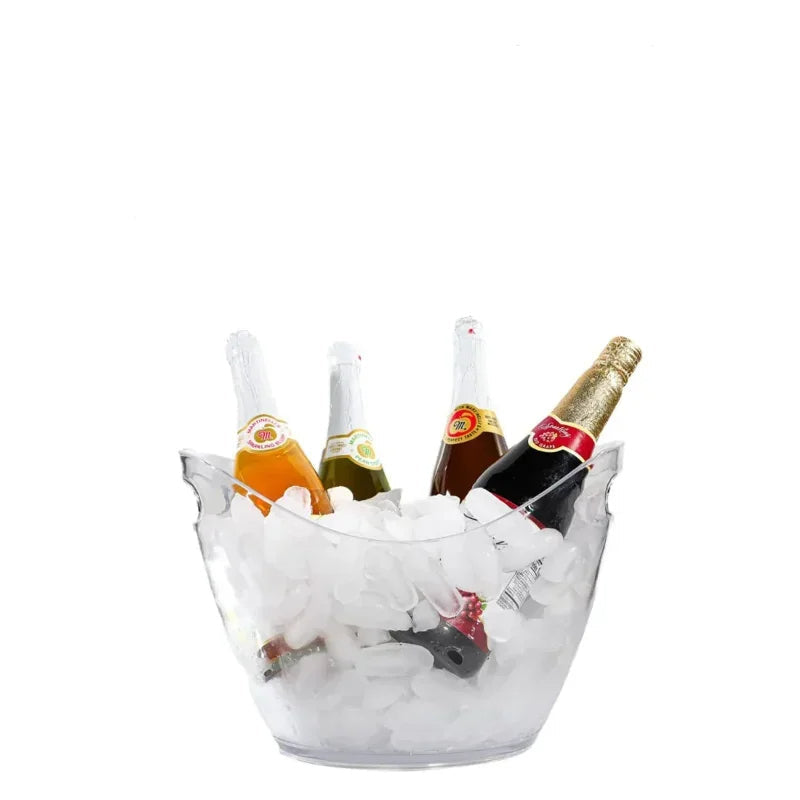 Transparenter Eiswürfelbehälter 3,5L – Acryl Champagnerkühler mit Griff für Wein, Bier & Getränke