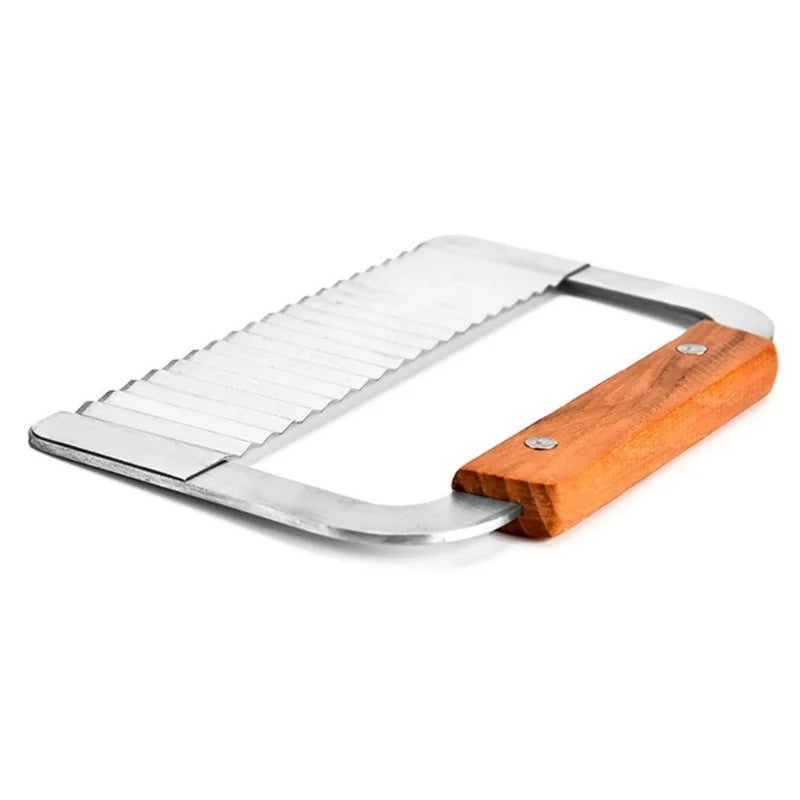 Edelstahl Kartoffelschneider Wellenmesser – Perfekt für Pommes, Gemüse & Obst, 18.3 x 12.3 cm