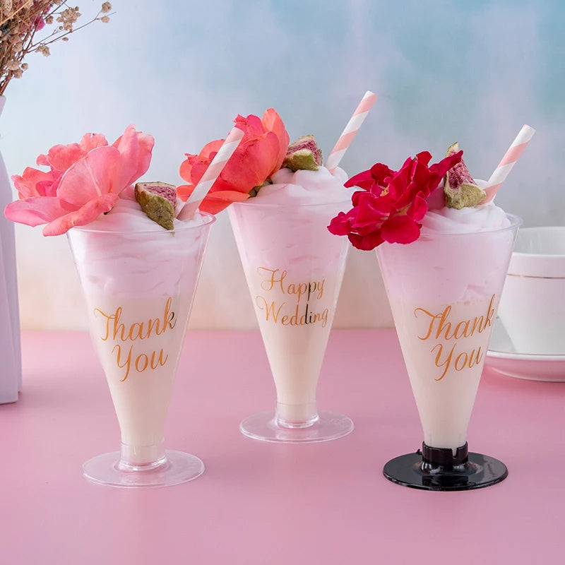Mini Dessertbecher – 10 Stück – Transparent – 185 ml – Kunststoff – Einweg