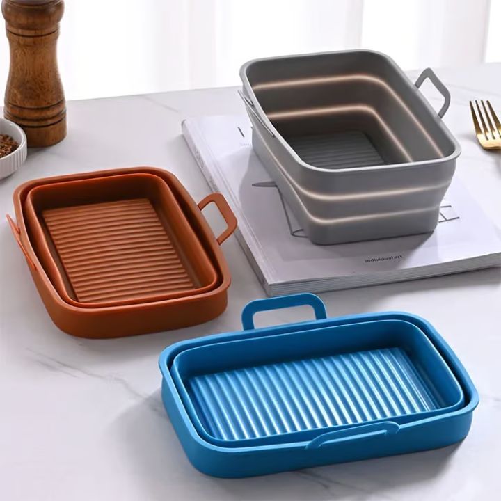 Faltbare Silikon-Backformen für Heißluftfritteusen (2er-Set)