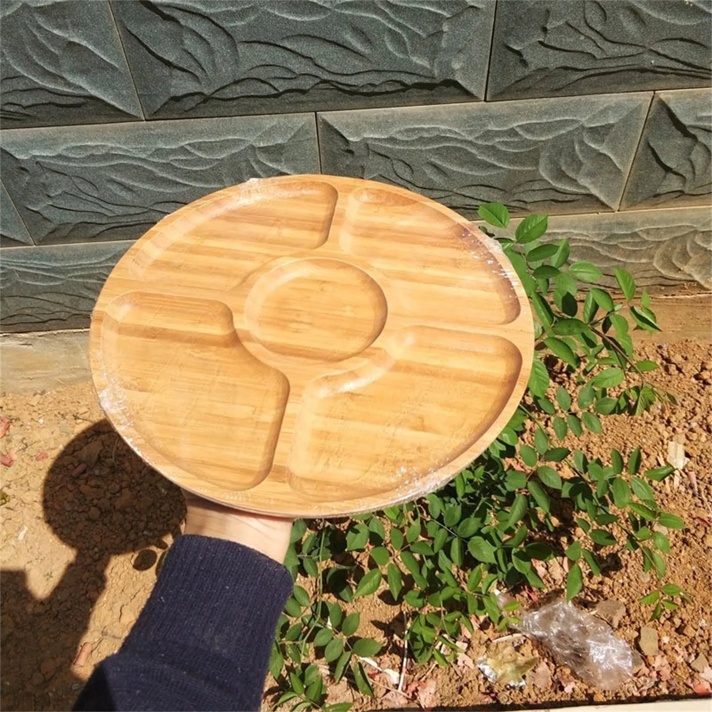 Bambus Snackschale mit 5 Fächern – Ø 20 cm