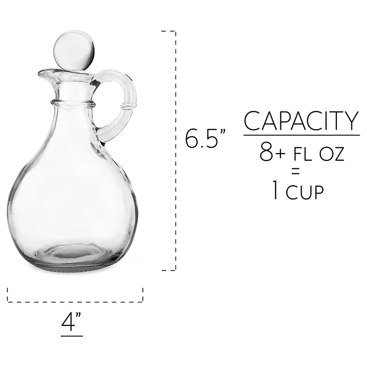 Glas Öl- und Essigflaschen Set – 2er Set Olivenölspender mit Stopfen, 250 ml