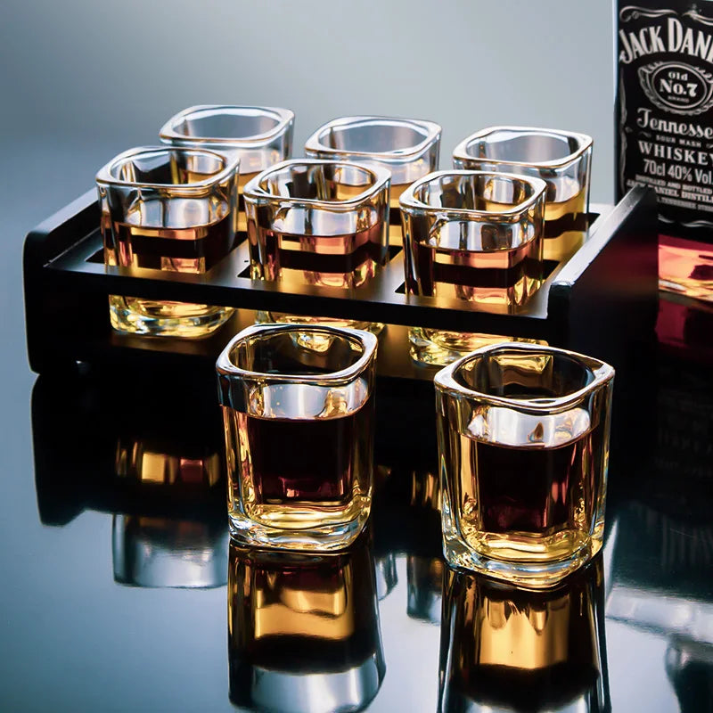 Whiskyglas Halter – 6 Gläser inklusive – Holz – Praktische Aufbewahrung