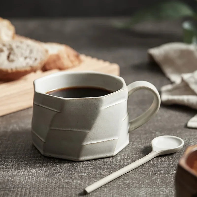 Set aus 2 Vintage Kaffeetassen – 240 ml – Handgefertigte Keramik – Japanischer Stil