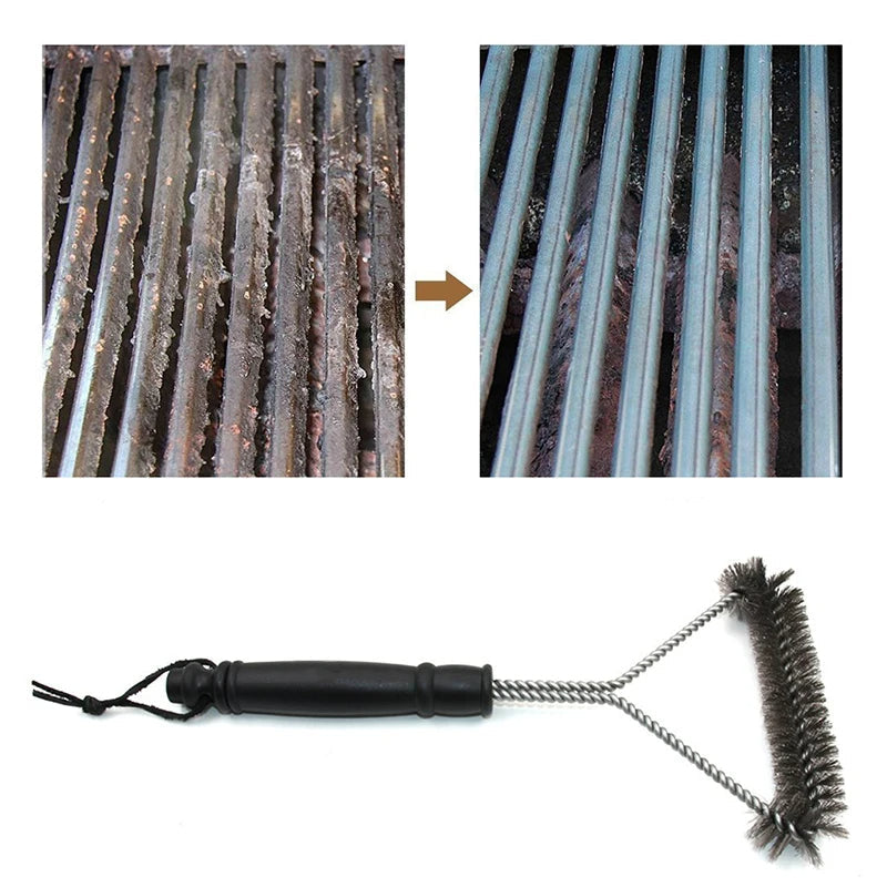 2er Set BBQ Reinigungsbürsten – Edelstahlborsten – Hitzebeständig – Antihaft – 30 cm