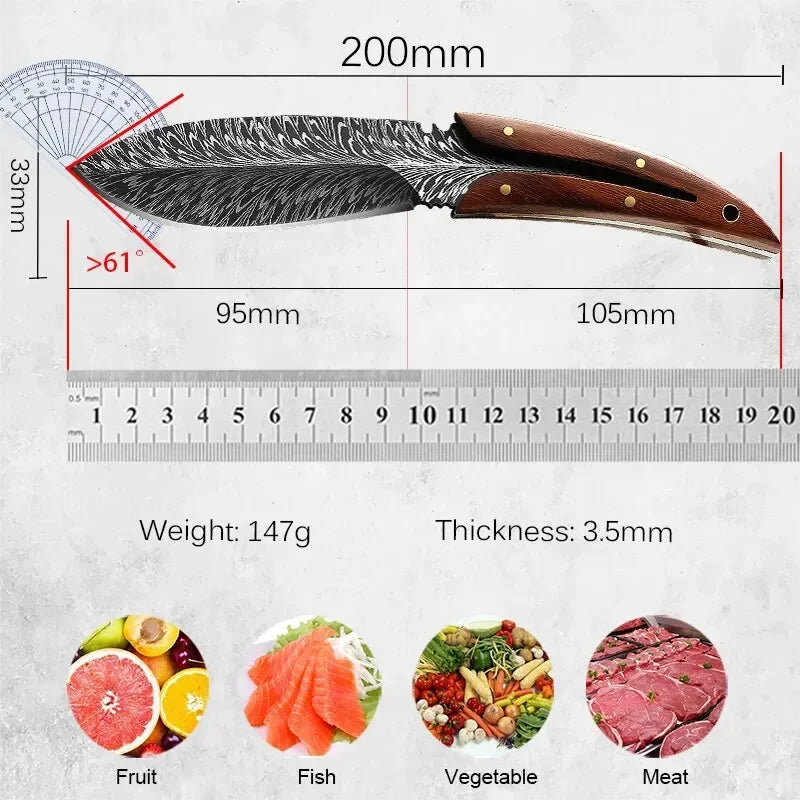 Multifunktionales Küchenmesser aus Kohlenstoffstahl – Outdoor, Camping, Jagd