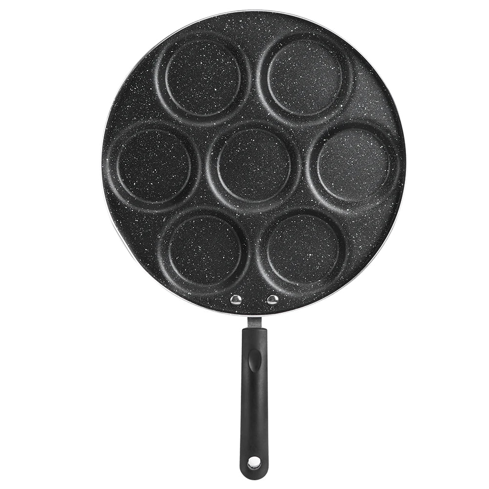 7-Loch Antihaft Bratpfanne für Eier und Mini-Burger, Aluminium, Geeignet für Gas- und Elektroherd