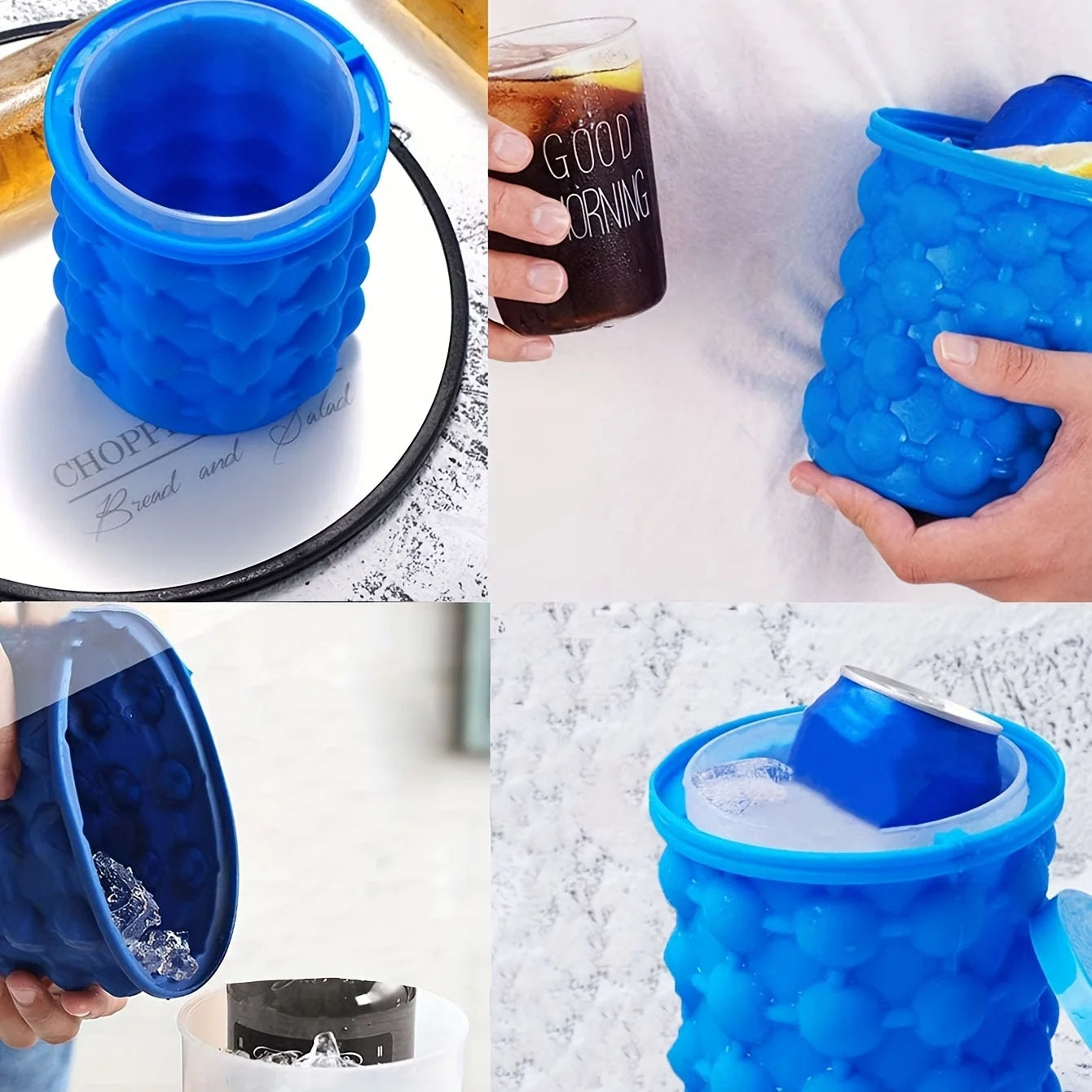 2-in-1 Silikon Eiswürfelform und Eiskübel – Perfekt für Zuhause, Bars & Restaurants