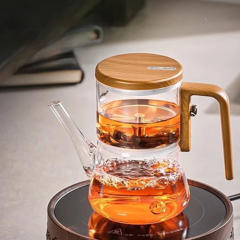 Magnetische Glas-Teekanne 740 ml – Hitzebeständig & Transparent – Automatische Teefilterung