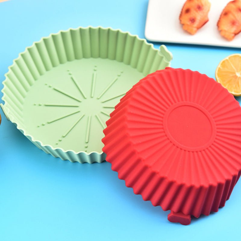 Silikontablett für Heißluftfritteuse 5er Set – Wiederverwendbar, Fettfrei und Spülmaschinenfest