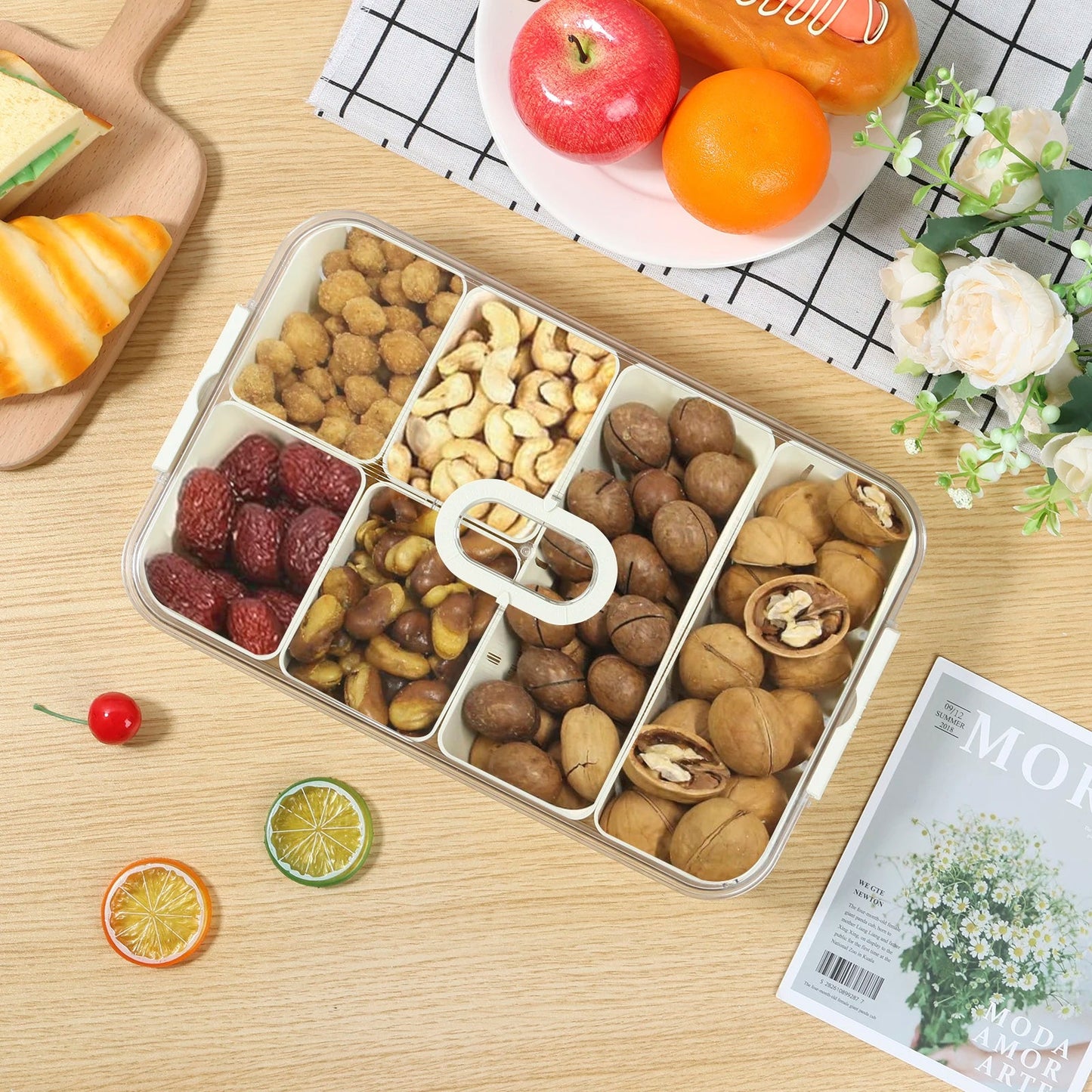 Snackbox | 6 Fächer | Luftdichte Aufbewahrung | PP Kunststoff
