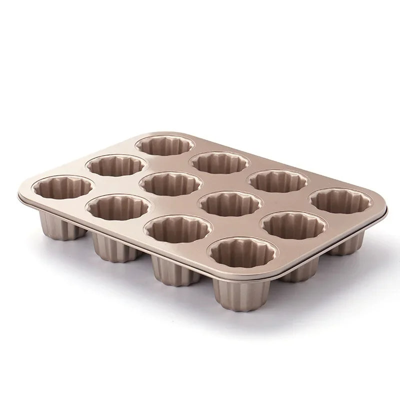Muffinform – 6/12 Cups – Runde Backform aus Karbonstahl für Desserts & Kuchen