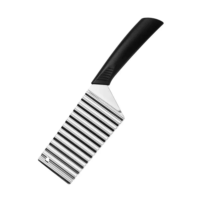 Wellenschneider für Kartoffeln und Gemüse, Edelstahl Crinkle Cutter mit ergonomischem Griff, ideal für Pommes, Obst und Garnierungen