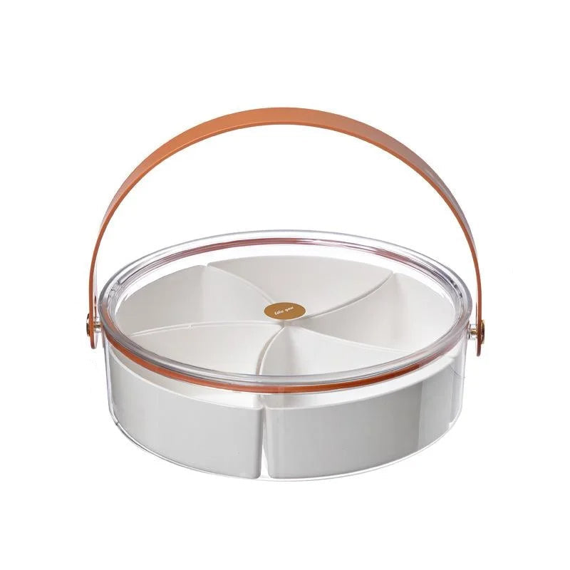 Transparente Snackbox mit Deckel – Aufbewahrungsbox mit 5 herausnehmbaren Fächern, 26 cm