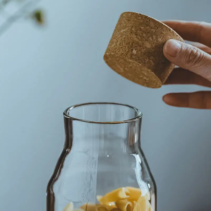 Glas Vorratsdose mit Korkdeckel 1200ml – Luftdicht, Feuchtigkeitsresistent für Kaffee, Tee & Gewürze