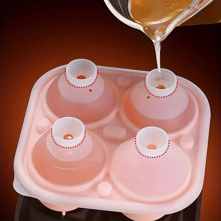 3D Rosen Eiswürfelform – Silikonform für elegante Eiswürfel – 4er Set
