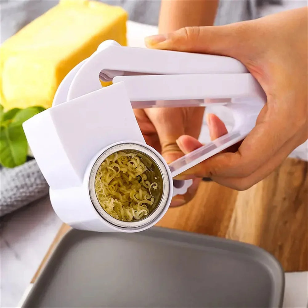 Handbetriebene Drehbare Käsereibe – Edelstahl Trommelreibe mit 3 verschiedenen Reiben für Käse, Schokolade & Nüsse